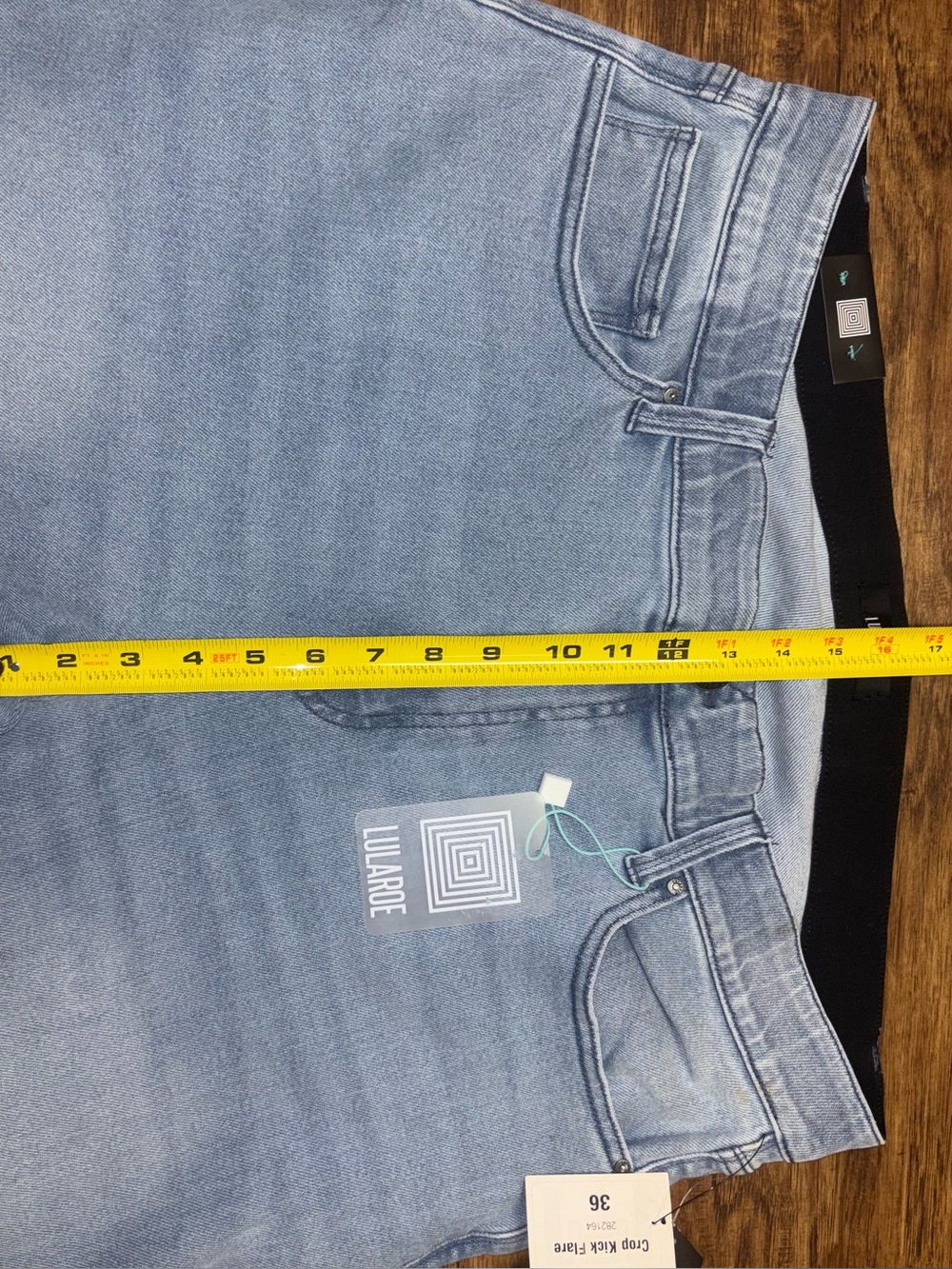 Lularoe High Rise Crop Kick Flare Jeans Size 36 NWT - Picture 7 of 11